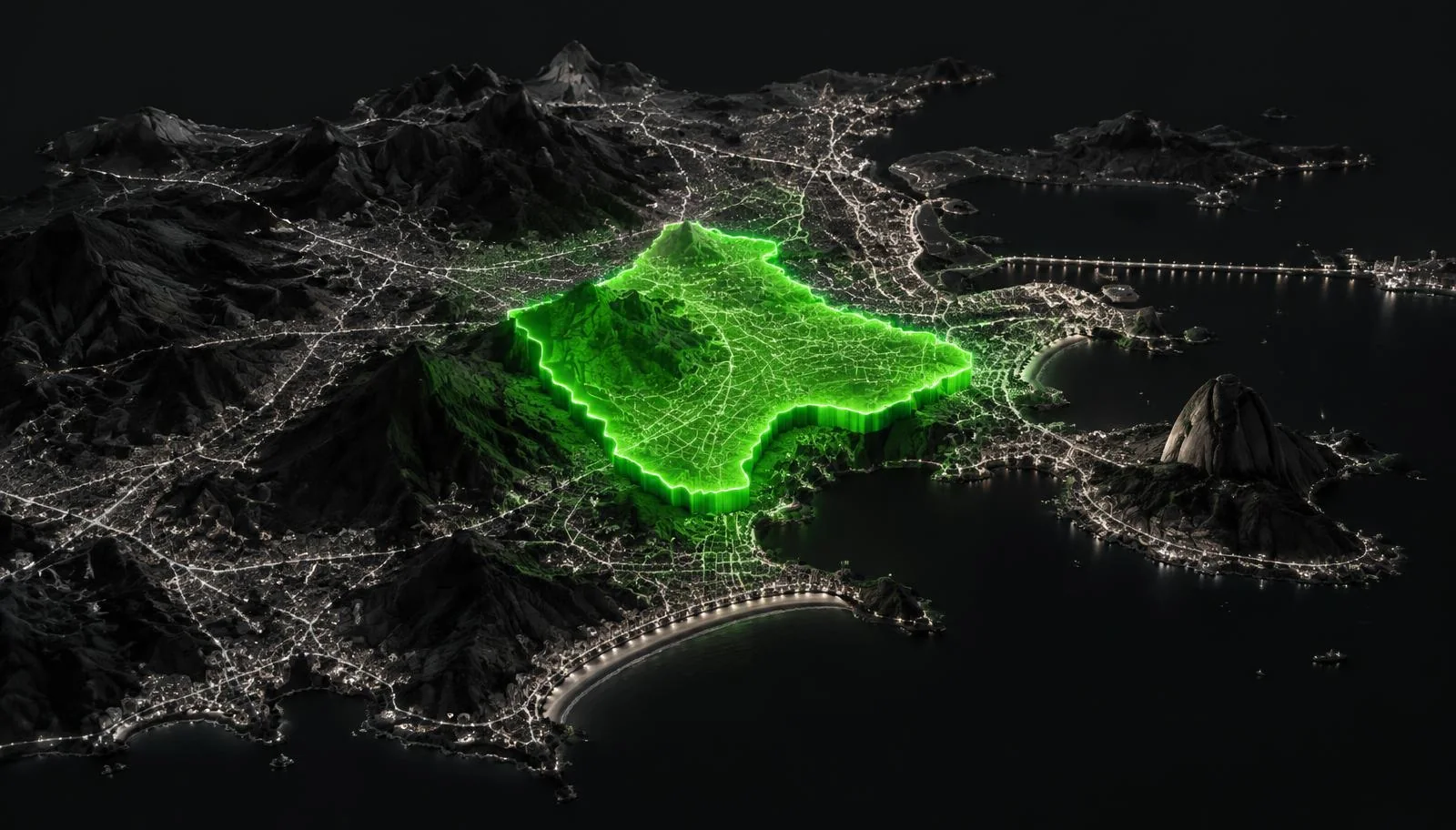 Território conquistado no mapa do Rio de Janeiro